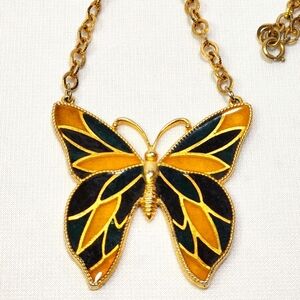 Celebrity Butterfly Gold Tone Necklace